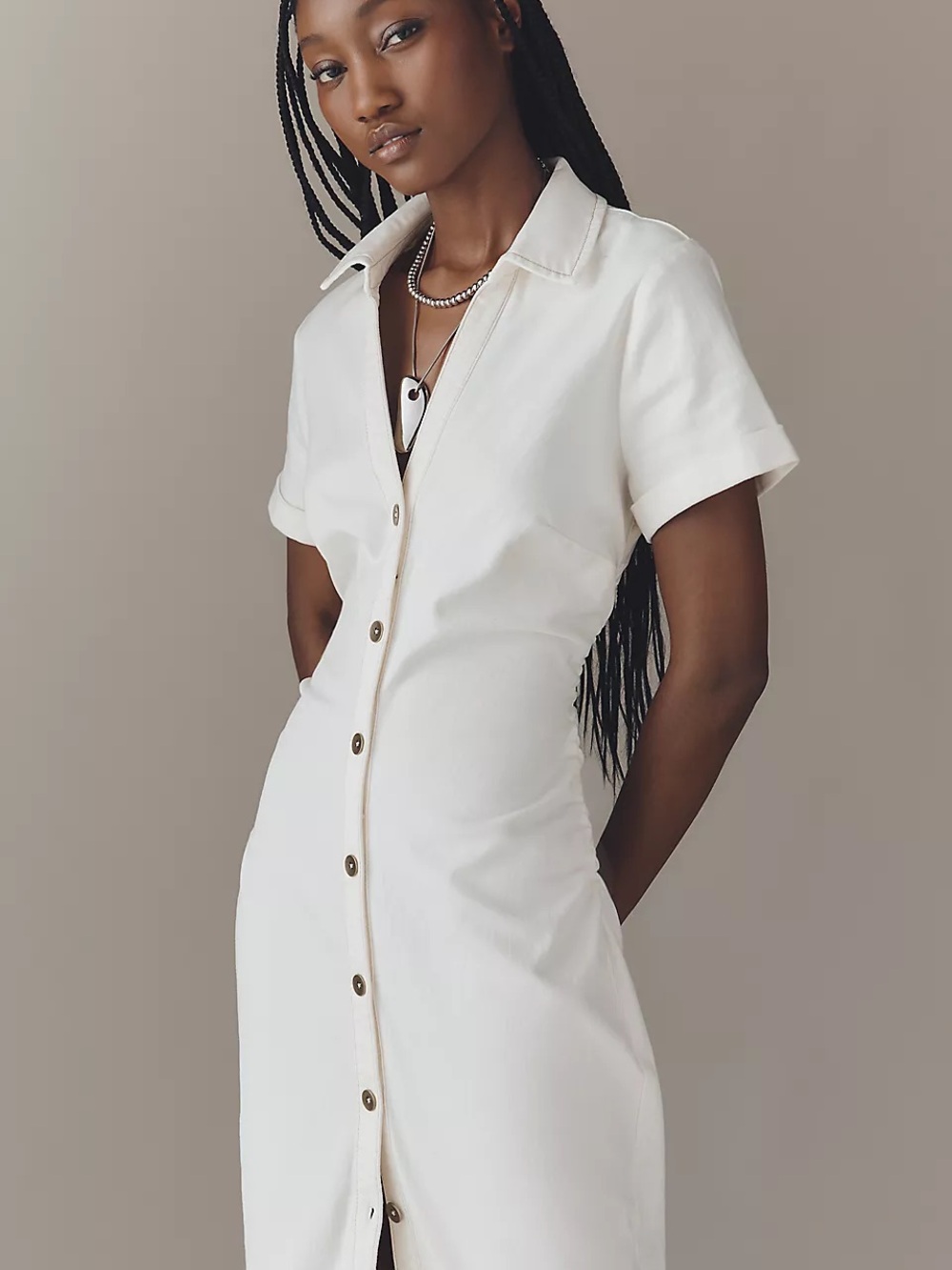 Anthropologie Greer Denim Midi Shirtdress by Pilcro Size L